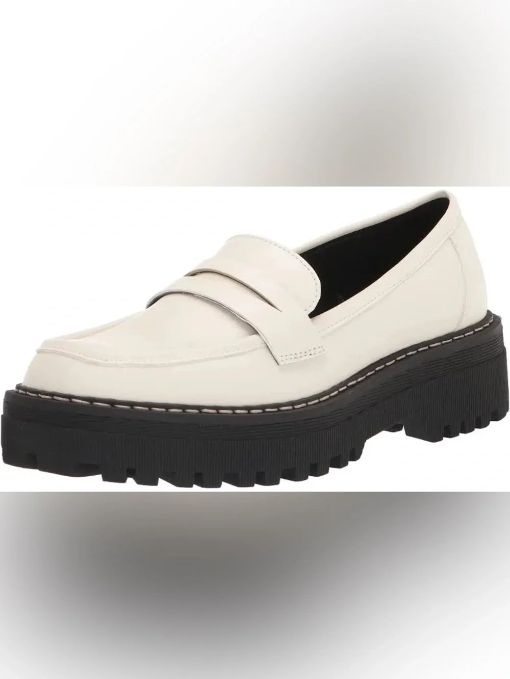 Steve Madden White Platform Chunky Loafer